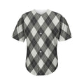 Shadow Grey Argyle Pattern Print Men's Baseball Jersey