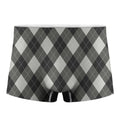 Shadow Grey Argyle Pattern Print Men's Boxer Briefs