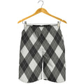 Shadow Grey Argyle Pattern Print Men's Shorts