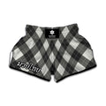 Shadow Grey Argyle Pattern Print Muay Thai Boxing Shorts