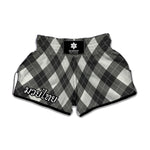 Shadow Grey Argyle Pattern Print Muay Thai Boxing Shorts