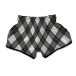 Shadow Grey Argyle Pattern Print Muay Thai Boxing Shorts