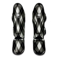Shadow Grey Argyle Pattern Print Muay Thai Shin Guards