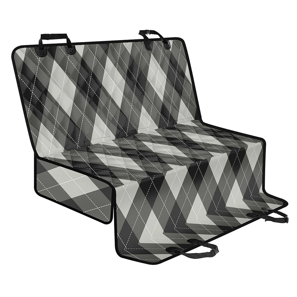 Shadow Grey Argyle Pattern Print Pet Car Back Seat Cover