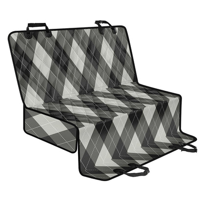 Shadow Grey Argyle Pattern Print Pet Car Back Seat Cover