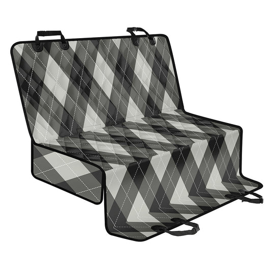 Shadow Grey Argyle Pattern Print Pet Car Back Seat Cover