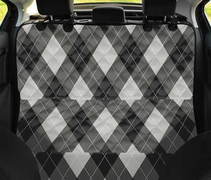 Shadow Grey Argyle Pattern Print Pet Car Back Seat Cover