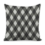 Shadow Grey Argyle Pattern Print Pillow Cover