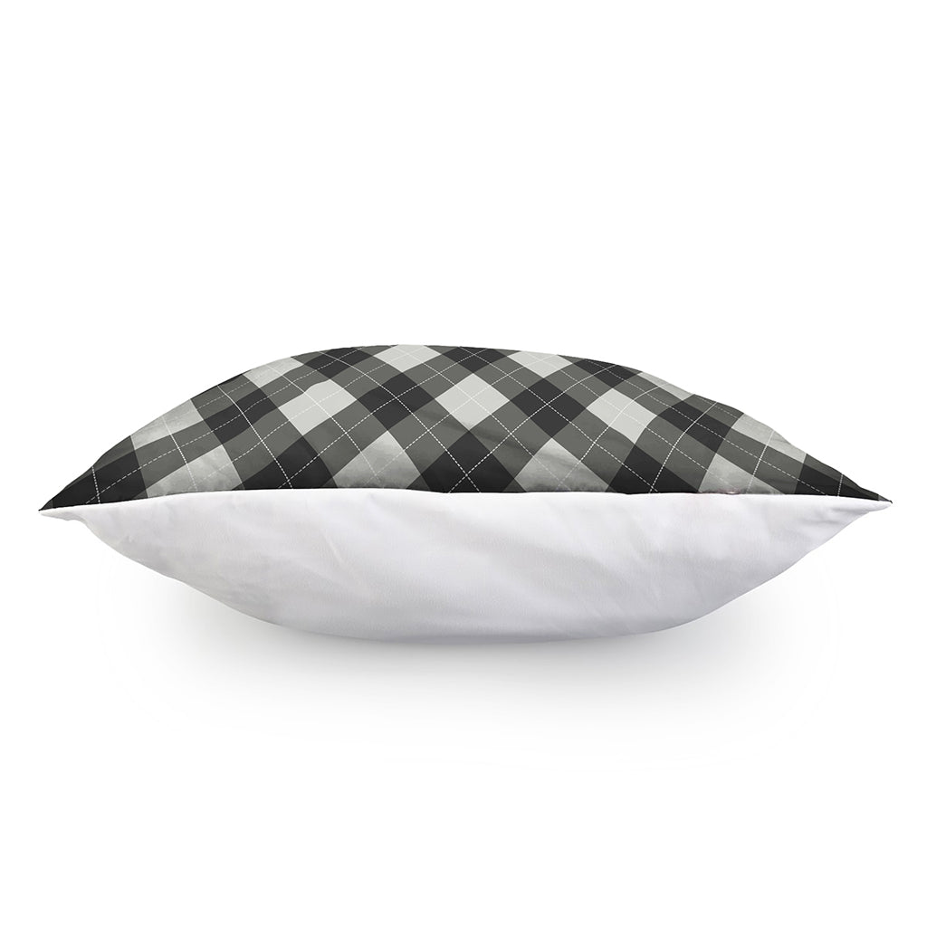 Shadow Grey Argyle Pattern Print Pillow Cover