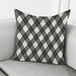 Shadow Grey Argyle Pattern Print Pillow Cover