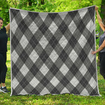 Shadow Grey Argyle Pattern Print Quilt