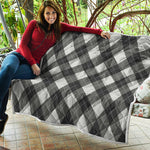 Shadow Grey Argyle Pattern Print Quilt
