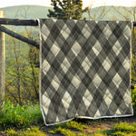 Shadow Grey Argyle Pattern Print Quilt