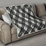 Shadow Grey Argyle Pattern Print Quilt