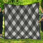 Shadow Grey Argyle Pattern Print Quilt