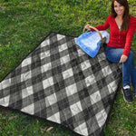 Shadow Grey Argyle Pattern Print Quilt