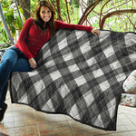 Shadow Grey Argyle Pattern Print Quilt