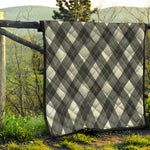 Shadow Grey Argyle Pattern Print Quilt