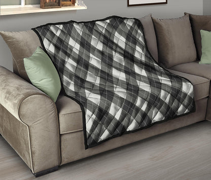 Shadow Grey Argyle Pattern Print Quilt