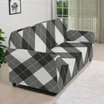 Shadow Grey Argyle Pattern Print Sofa Cover