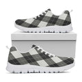Shadow Grey Argyle Pattern Print White Running Shoes