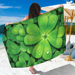 Shamrock Clover St. Patrick's Day Print Beach Sarong Wrap
