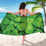 Shamrock Clover St. Patrick's Day Print Beach Sarong Wrap