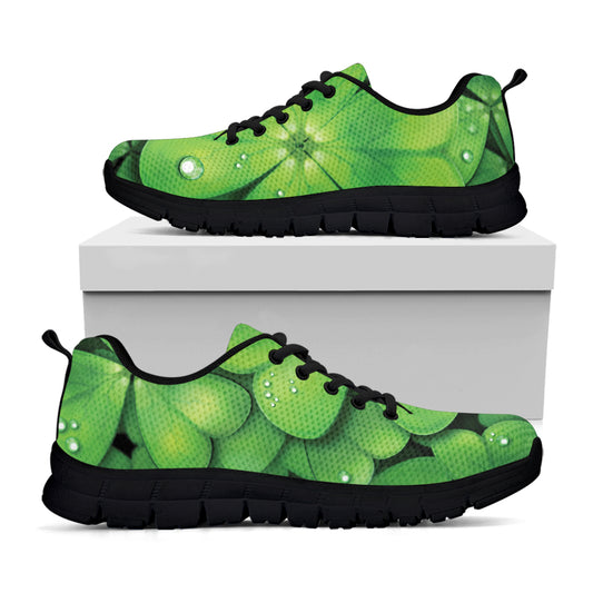 Shamrock Clover St. Patrick's Day Print Black Sneakers