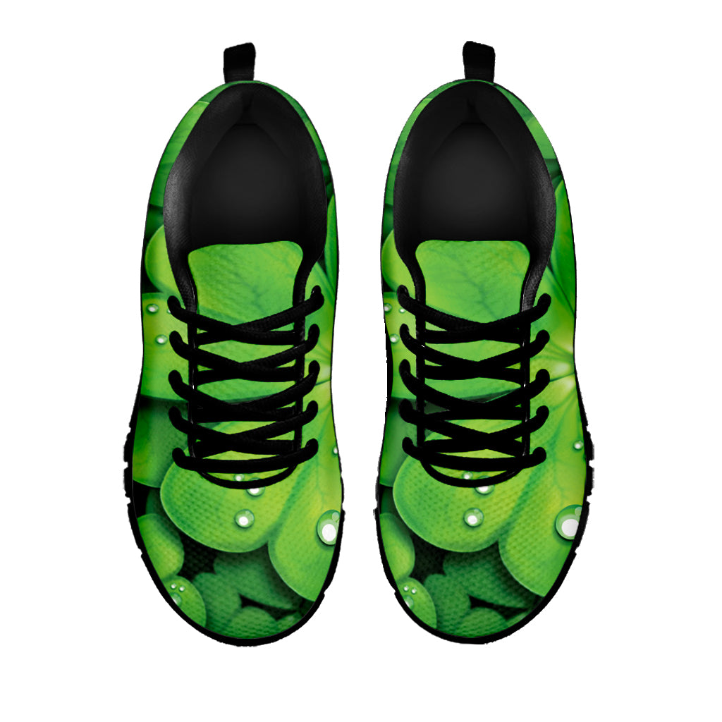 Shamrock Clover St. Patrick's Day Print Black Sneakers