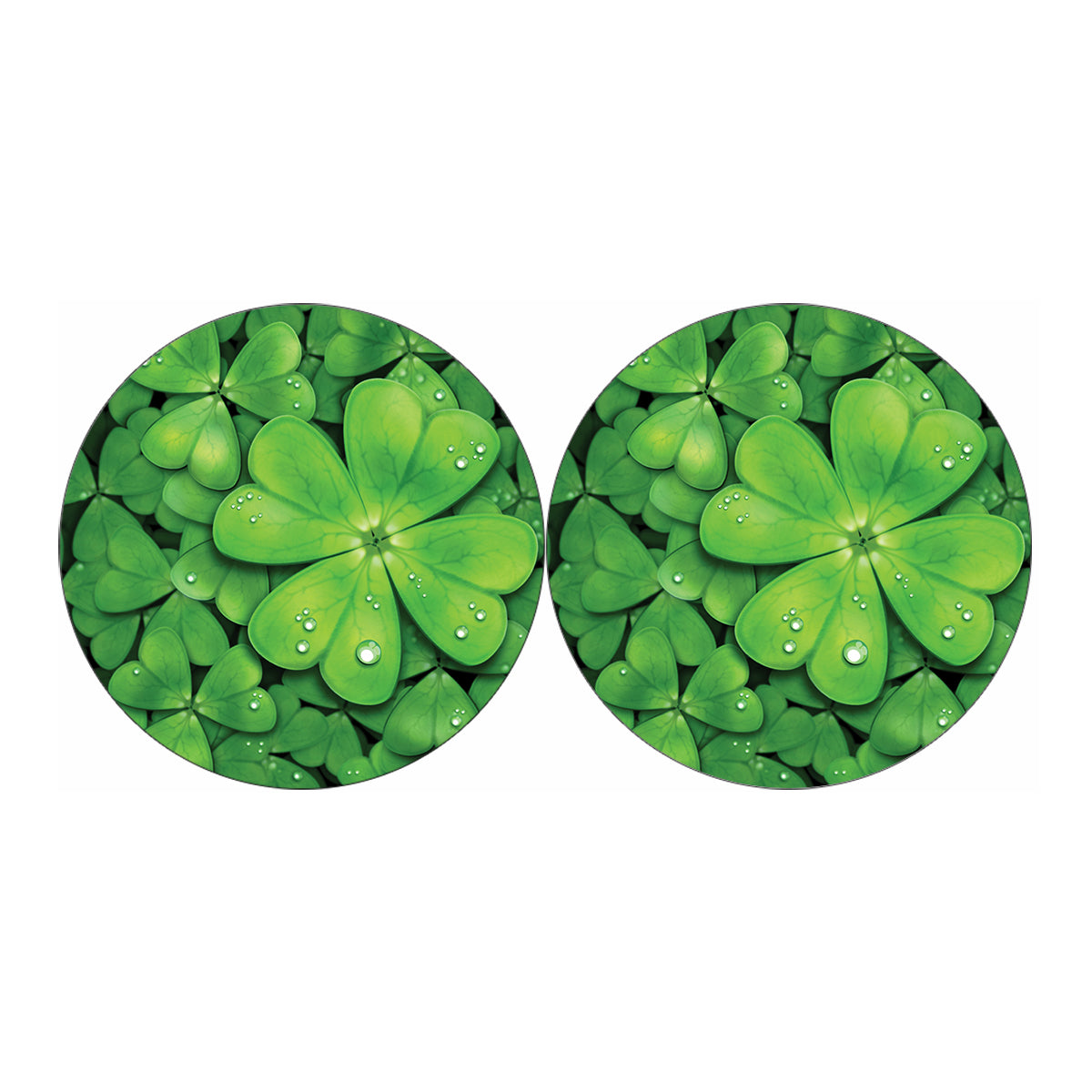 Shamrock Clover St. Patrick's Day Print Car Coasters
