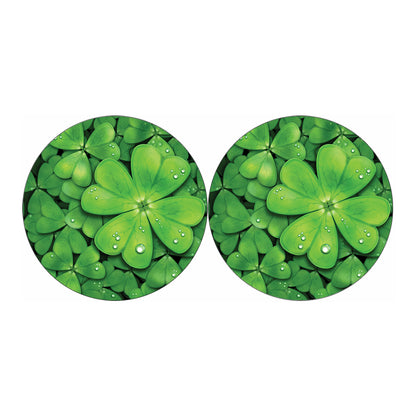 Shamrock Clover St. Patrick's Day Print Car Coasters
