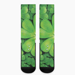 Shamrock Clover St. Patrick's Day Print Crew Socks