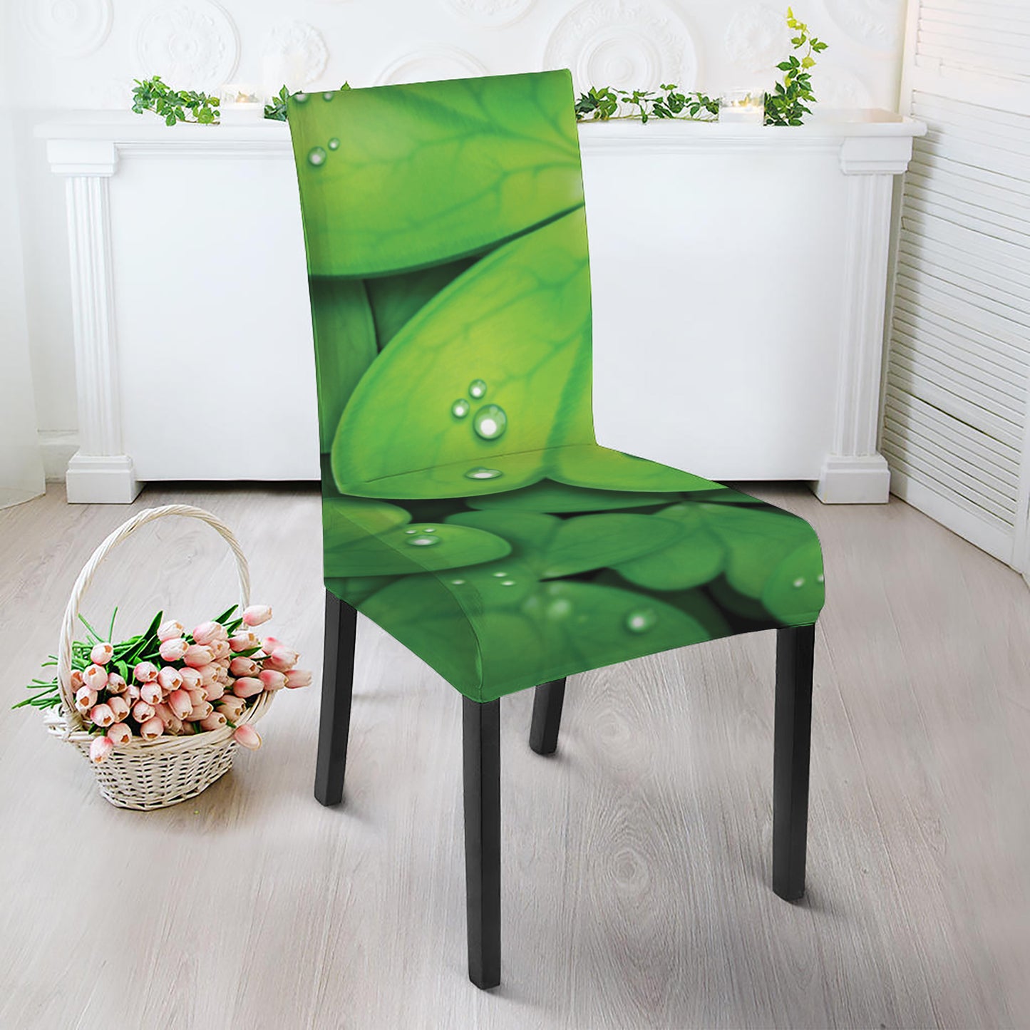 Shamrock Clover St. Patrick's Day Print Dining Chair Slipcover