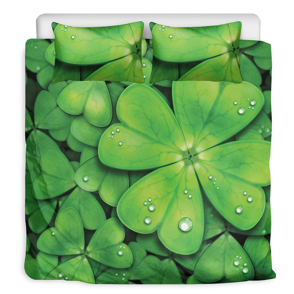 Shamrock Clover St. Patrick's Day Print Duvet Cover Bedding Set