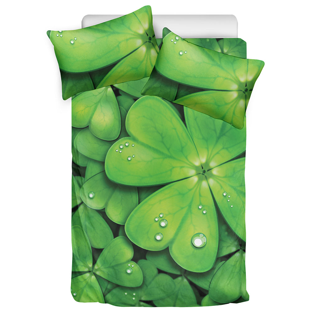 Shamrock Clover St. Patrick's Day Print Duvet Cover Bedding Set
