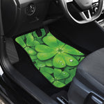 Shamrock Clover St. Patrick's Day Print Front and Back Car Floor Mats