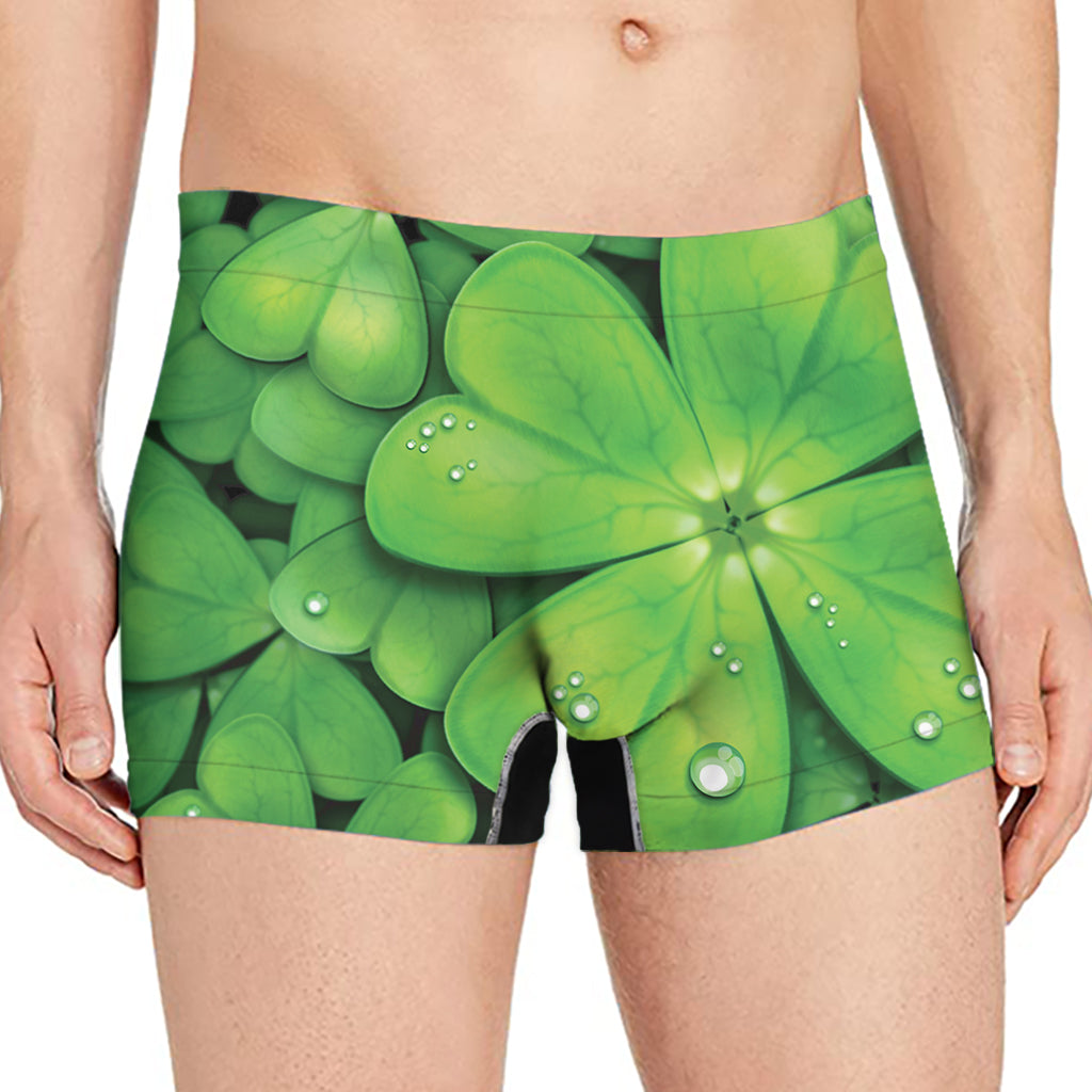 Shamrock Clover St. Patrick's Day Print Men's Boxer Briefs