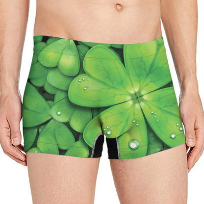 Shamrock Clover St. Patrick's Day Print Men's Boxer Briefs