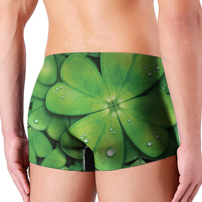 Shamrock Clover St. Patrick's Day Print Men's Boxer Briefs