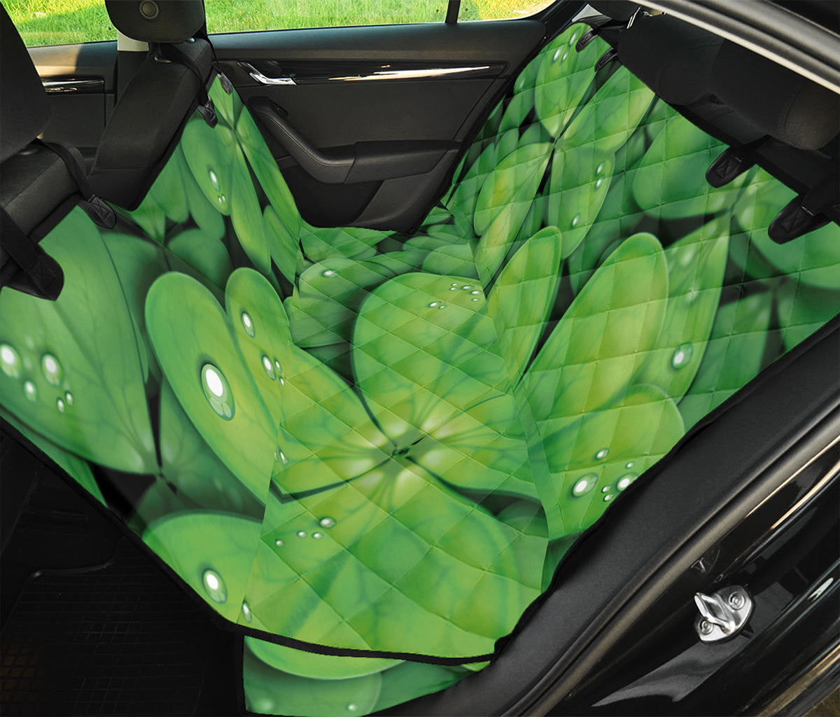 Shamrock Clover St. Patrick's Day Print Pet Car Back Seat Cover