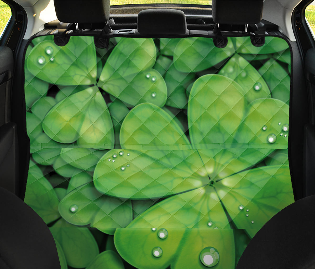 Shamrock Clover St. Patrick's Day Print Pet Car Back Seat Cover