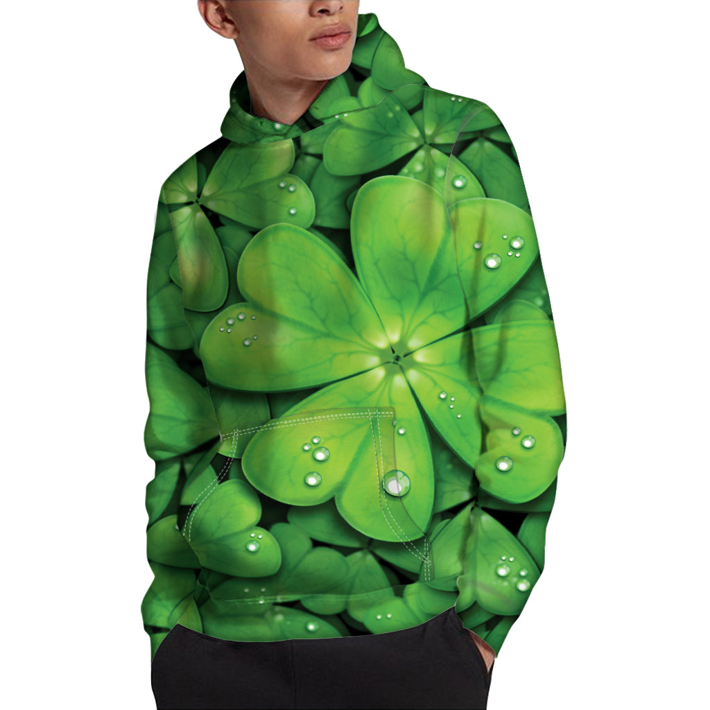 Shamrock Clover St. Patrick's Day Print Pullover Hoodie