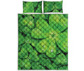 Shamrock Clover St. Patrick's Day Print Quilt Bed Set