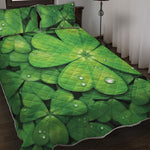 Shamrock Clover St. Patrick's Day Print Quilt Bed Set