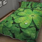 Shamrock Clover St. Patrick's Day Print Quilt Bed Set