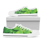 Shamrock Clover St. Patrick's Day Print White Low Top Shoes