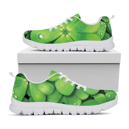 Shamrock Clover St. Patrick's Day Print White Sneakers