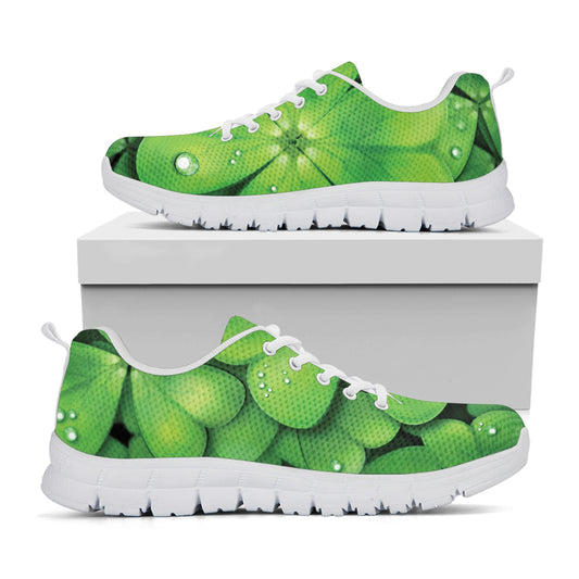 Shamrock Clover St. Patrick's Day Print White Sneakers