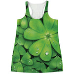 Shamrock Clover St. Patrick's Day Print Women's Racerback Tank Top