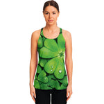 Shamrock Clover St. Patrick's Day Print Women's Racerback Tank Top